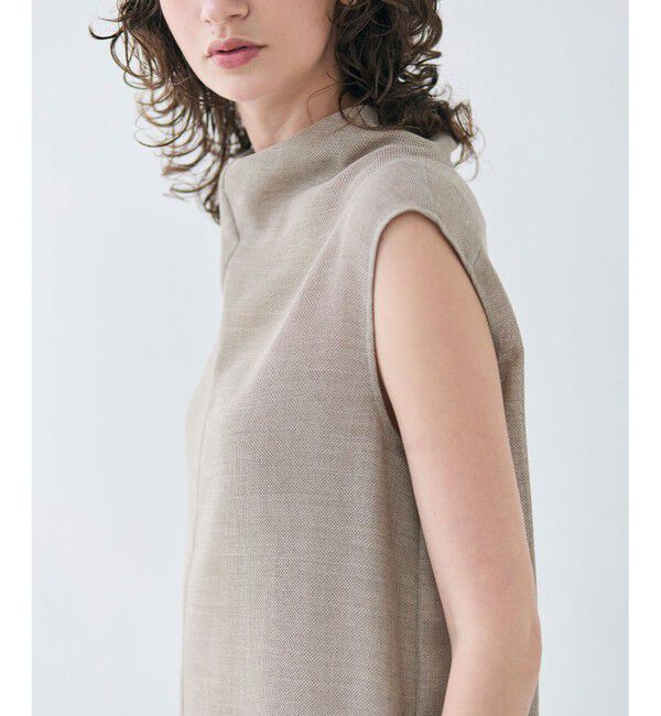 BEIGE,「【洗える・吸水速乾・防シワ・eclat 7・8月号掲載】LIATRIS / オフタートルノースリーブワンピース」|ワンピース|