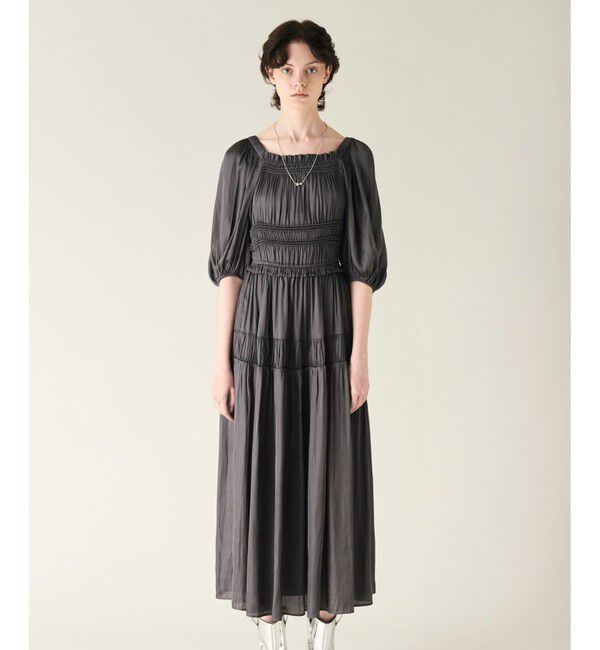 GRACE CONTINENTAL「スクエアギャザーワンピース」|ワンピース|