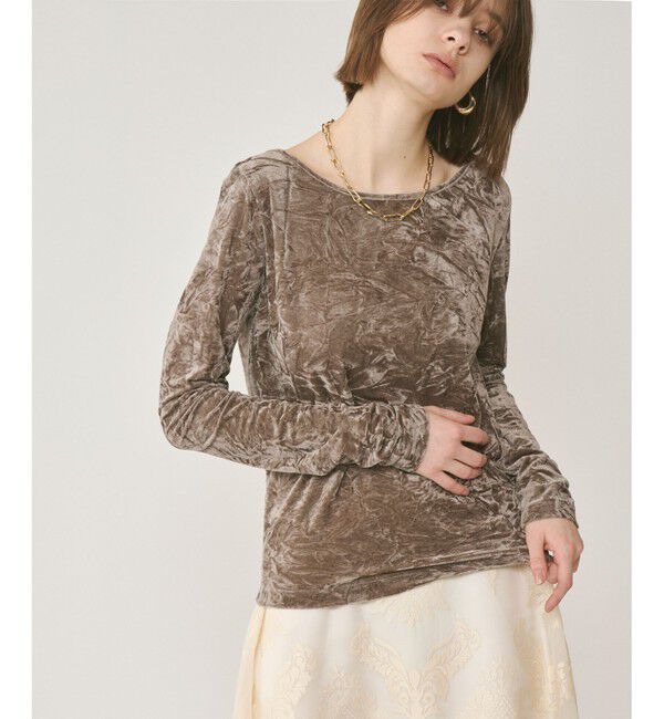 GRACE CONTINENTAL「クラッシュベロアカットトップ」|Tシャツ・カットソー|ブラウン