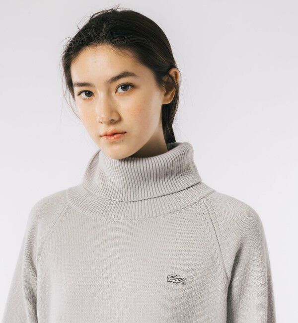 LACOSTE「ミドルゲージタートルネックニットドレス」|ワンピース|