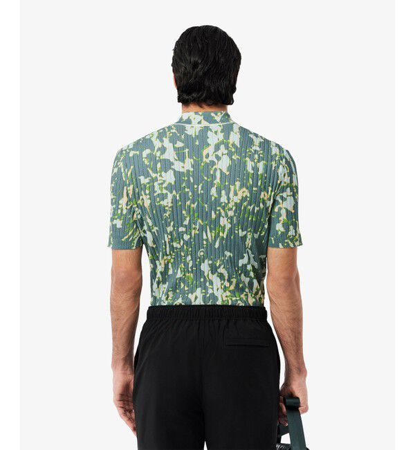 LACOSTE「オーディエンステキスタイルリブニットポロシャツ」|ニット・セーター|