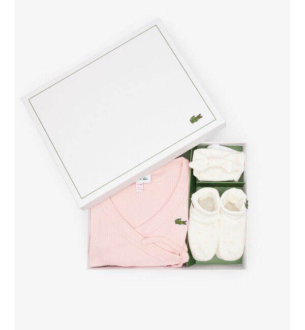 LACOSTE「サイドリボンカーディガンベビーパジャマギフトセット」|その他ベビーウェア|ピンク