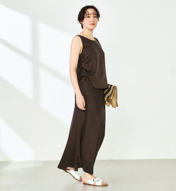 NOLLEY'S「《セットアップ対応》高機能 フィブリルサテンバイヤススカート」|スカート|