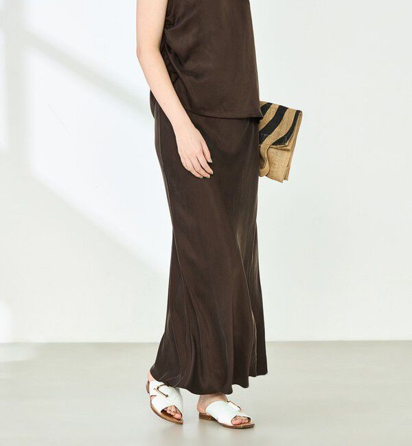 NOLLEY'S「《セットアップ対応》高機能 フィブリルサテンバイヤススカート」|スカート|