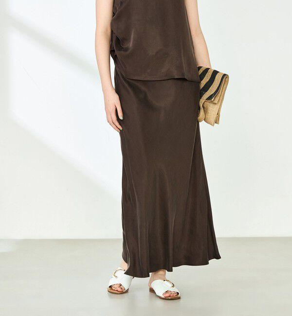 NOLLEY'S「《セットアップ対応》高機能 フィブリルサテンバイヤススカート」|スカート|