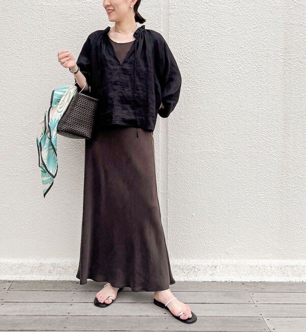 NOLLEY'S「《セットアップ対応》高機能 フィブリルサテンバイヤススカート」|スカート|