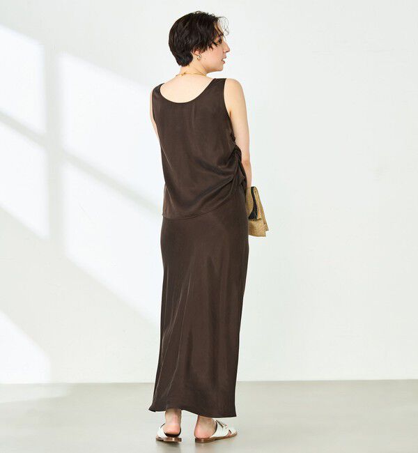 NOLLEY'S「《セットアップ対応》高機能 フィブリルサテンバイヤススカート」|スカート|