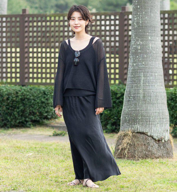 NOLLEY'S「《セットアップ対応》高機能 フィブリルサテンバイヤススカート」|スカート|