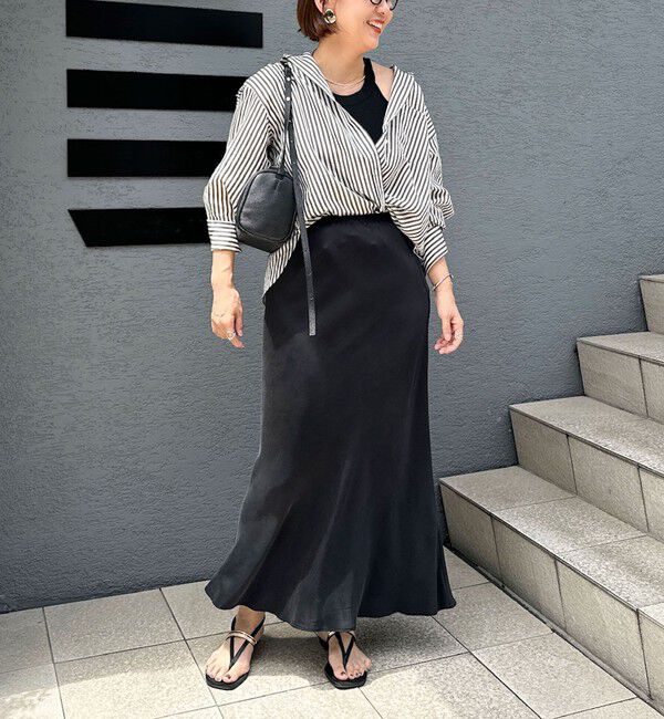 NOLLEY'S「《セットアップ対応》高機能 フィブリルサテンバイヤススカート」|スカート|