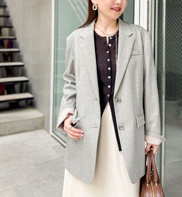 NOLLEY'S sophi「シルクネップツイードオーバージャケット」|テーラードジャケット|