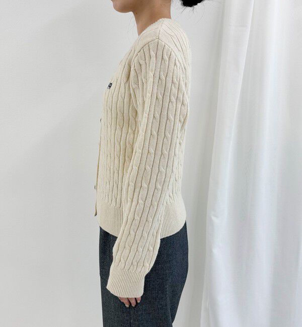 fredy emue「ウール混FR刺繍ケーブル柄カーディガン」|ニット・セーター|