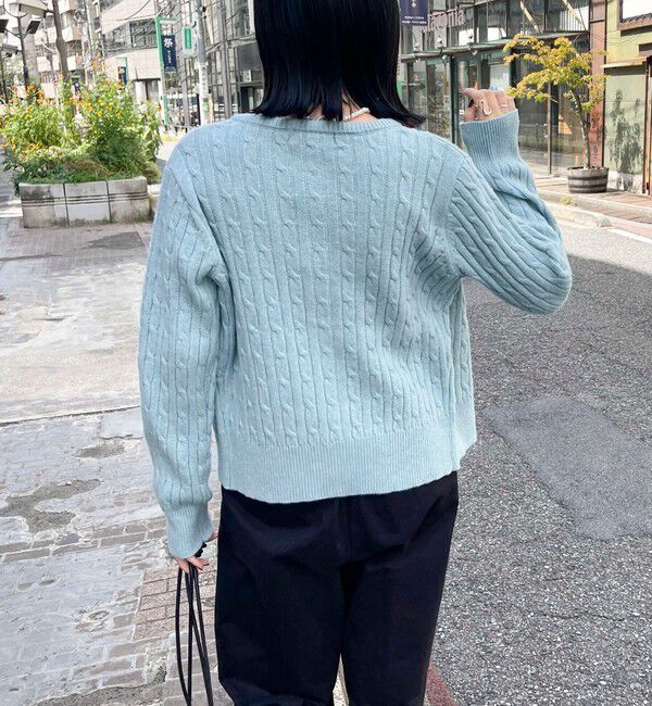 fredy emue「ウール混FR刺繍ケーブル柄カーディガン」|ニット・セーター|