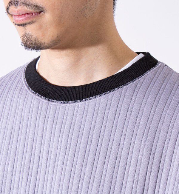 GLOSTER「【GLOSTER/グロスター】 ストライプ キルティング スウェット プルオーバー」|スウェット・ジャージ|