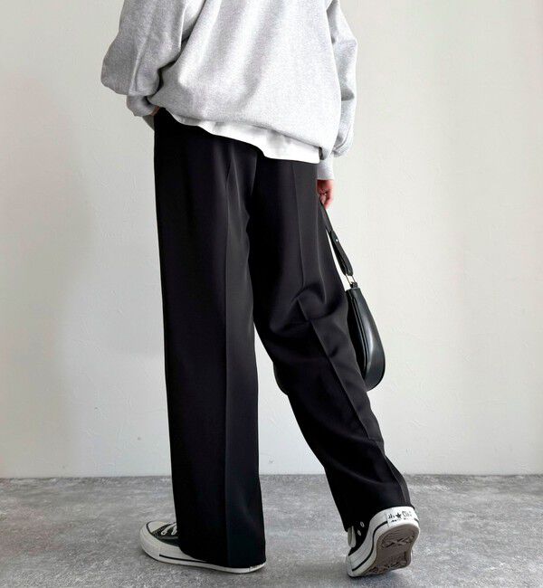 fredy emue「とろみツイルタックスラックス【レングス長め丈あり】」|スラックス|