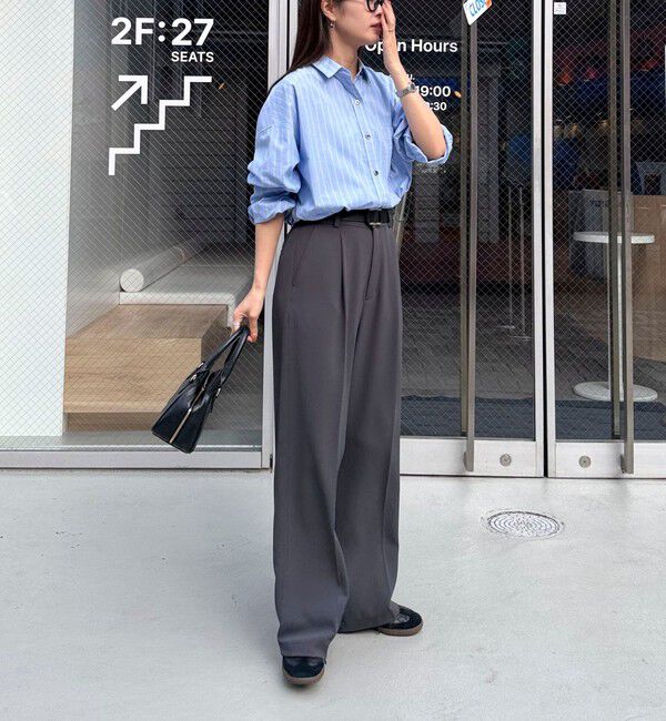 fredy emue「とろみツイルタックスラックス【レングス長め丈あり】」|スラックス|