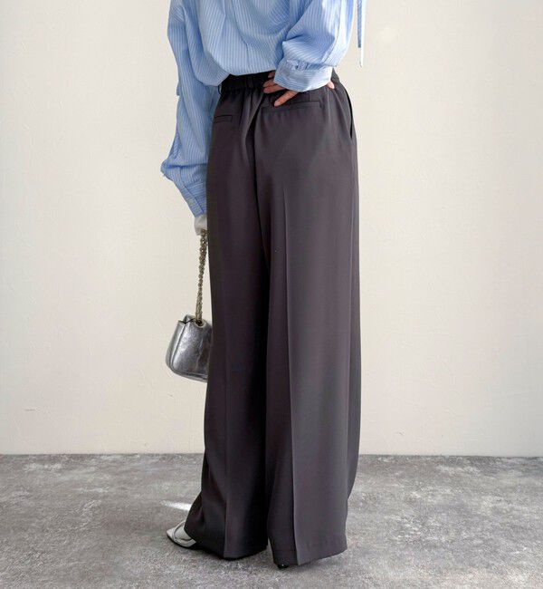 fredy emue「とろみツイルタックスラックス【レングス長め丈あり】」|スラックス|