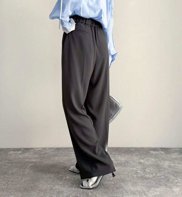 fredy emue「とろみツイルタックスラックス【レングス長め丈あり】」|スラックス|