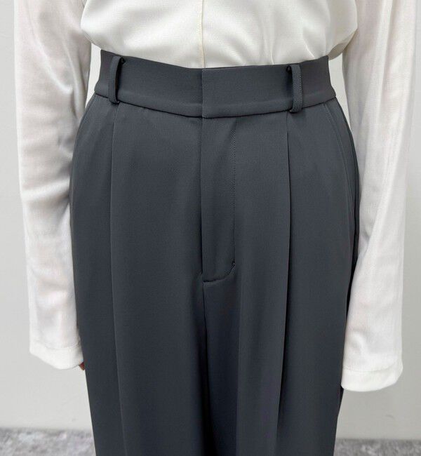 fredy emue「とろみツイルタックスラックス【レングス長め丈あり】」|スラックス|