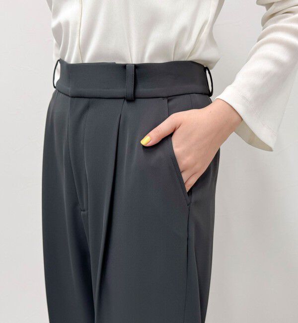 fredy emue「とろみツイルタックスラックス【レングス長め丈あり】」|スラックス|