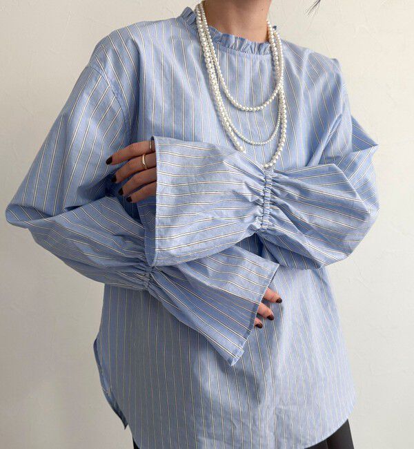 fredy emue「袖フレアストライプシャツ」|シャツ・ブラウス|