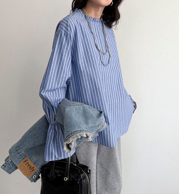 fredy emue「袖フレアストライプシャツ」|シャツ・ブラウス|