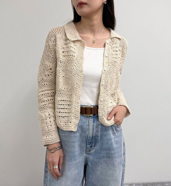 fredy emue「MADE INDIA クロシェ編みカーディガン」|カーディガン|
