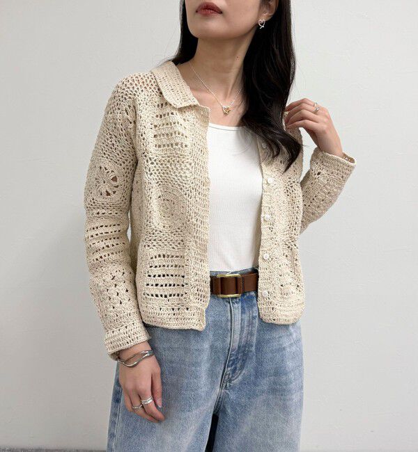 fredy emue「MADE INDIA クロシェ編みカーディガン」|カーディガン|