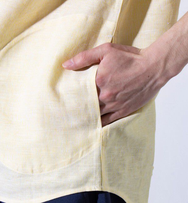 GLOSTER「【GEVACO/ゲバコ】コットンリネン プルオーバーシャツ ワンポイントロゴ ストライプ」|シャツ・ブラウス|