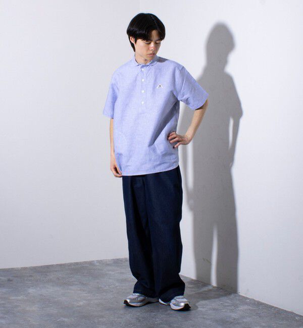 GLOSTER「【GEVACO/ゲバコ】コットンリネン プルオーバーシャツ ワンポイントロゴ ストライプ」|シャツ・ブラウス|