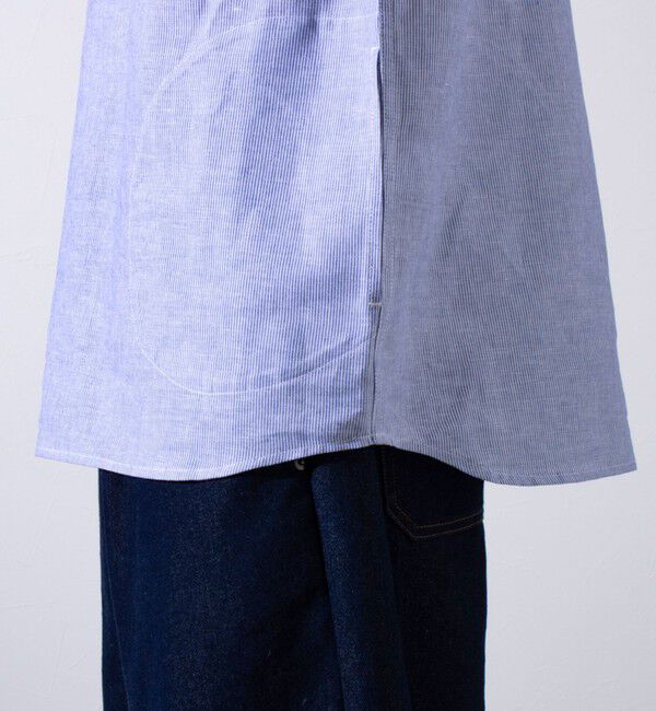 GLOSTER「【GEVACO/ゲバコ】コットンリネン プルオーバーシャツ ワンポイントロゴ ストライプ」|シャツ・ブラウス|