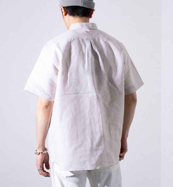 GLOSTER「【GEVACO/ゲバコ】コットンリネン プルオーバーシャツ ワンポイントロゴ ストライプ」|シャツ・ブラウス|