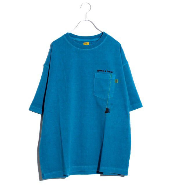 FREDY MAC「【COBMASTER/コブマスター】天竺ピグメント加工 クライマーベアーポケット刺繍Tシャツ」|Tシャツ・カットソー|ライトブルー