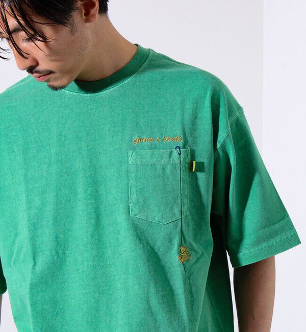 FREDY MAC「【COBMASTER/コブマスター】天竺ピグメント加工 クライマーベアーポケット刺繍Tシャツ」|Tシャツ・カットソー|