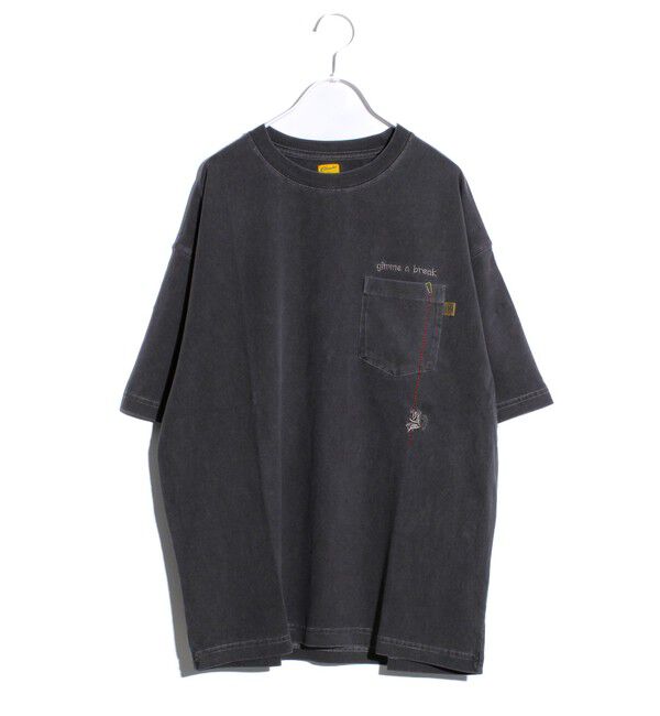 FREDY MAC「【COBMASTER/コブマスター】天竺ピグメント加工 クライマーベアーポケット刺繍Tシャツ」|Tシャツ・カットソー|ブラック