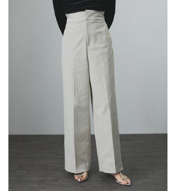 SALON adam et rope'「コットンライクスタイルアップパンツ」|スラックス|