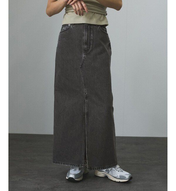 SALON adam et rope'「【WEB限定】リメイクライクデニムスリットスカート」|スカート|チャコール(06)