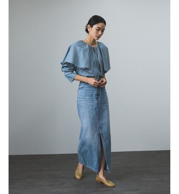 SALON adam et rope'「【WEB限定】リメイクライクデニムスリットスカート」|スカート|