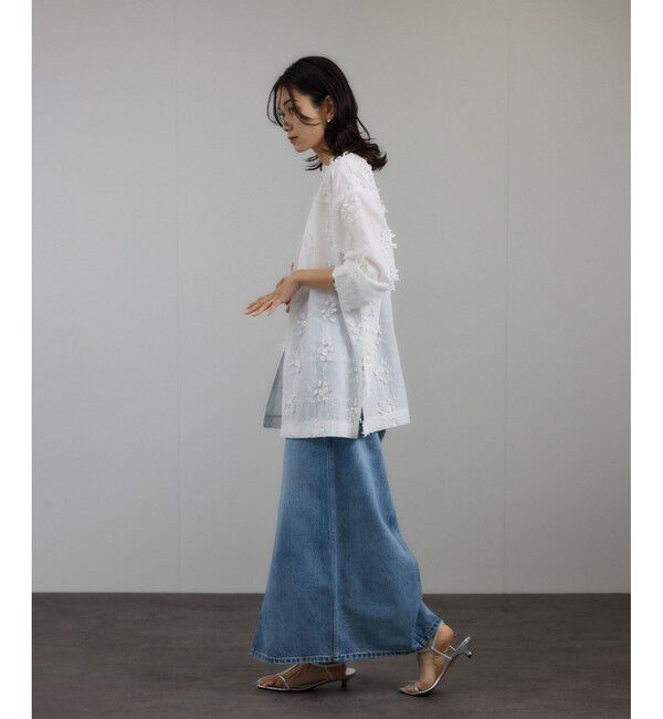 SALON adam et rope'「【WEB限定】リメイクライクデニムスリットスカート」|スカート|