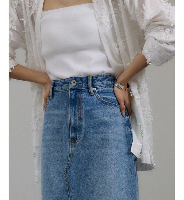 SALON adam et rope'「【WEB限定】リメイクライクデニムスリットスカート」|スカート|