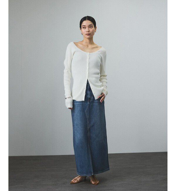 SALON adam et rope'「【WEB限定】リメイクライクデニムスリットスカート」|スカート|