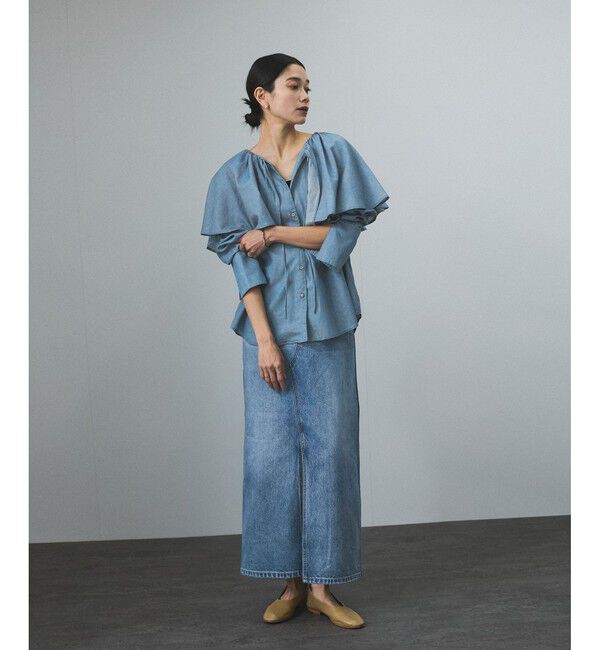 SALON adam et rope'「【WEB限定】リメイクライクデニムスリットスカート」|スカート|