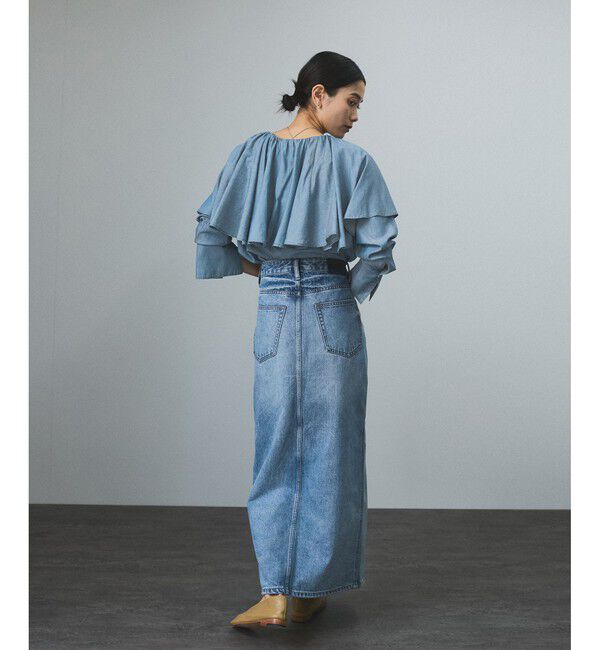 SALON adam et rope'「【WEB限定】リメイクライクデニムスリットスカート」|スカート|