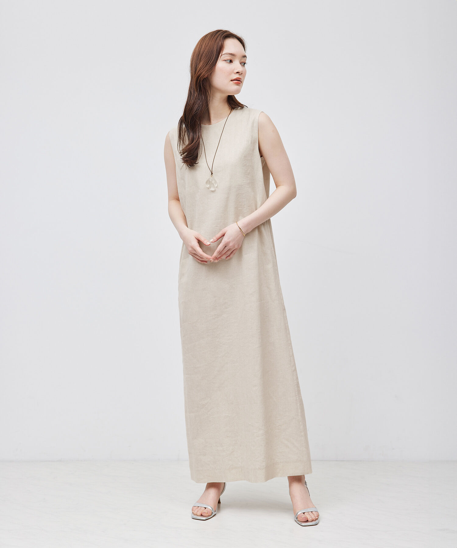 ROPE「麻混ノースリーブワンピース」|ワンピース|