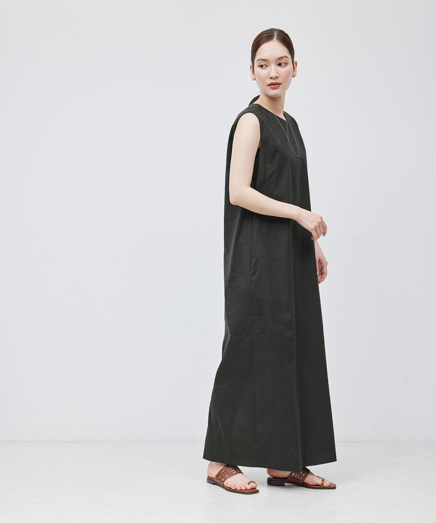 ROPE「麻混ノースリーブワンピース」|ワンピース|