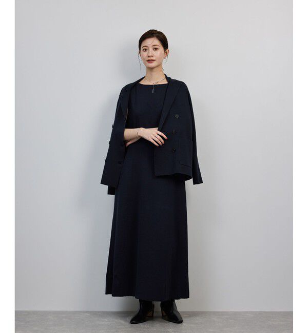 ROPE「シルクコットン総針Aラインワンピース/イージーケア」|ワンピース|