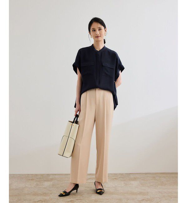 ROPE「【洗える】ダブルクロステーパードパンツ（美人パンツ）」|チノ|