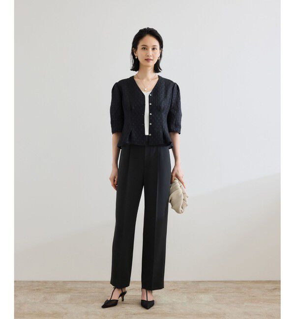 ROPE「【洗える】ダブルクロステーパードパンツ（美人パンツ）」|チノ|