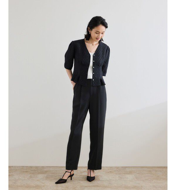 ROPE「【洗える】ダブルクロステーパードパンツ（美人パンツ）」|チノ|