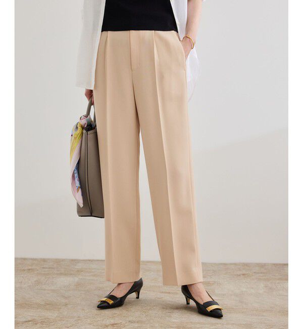 ROPE「【洗える】ダブルクロステーパードパンツ（美人パンツ）」|チノ|