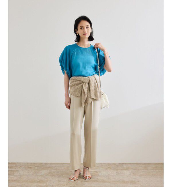 ROPE「【洗える】ダブルクロステーパードパンツ（美人パンツ）」|チノ|